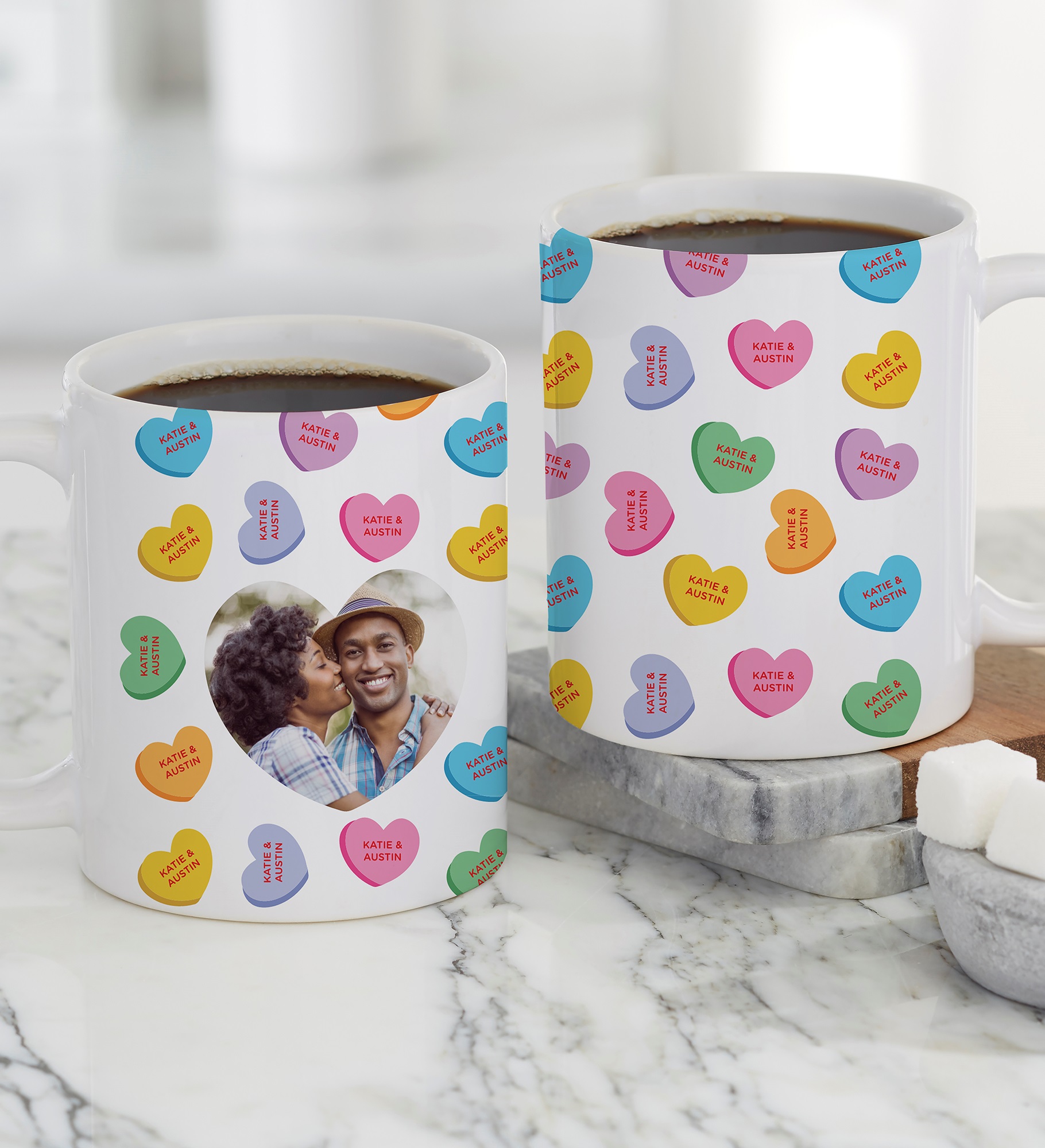 Conversation Hearts Personalized Valentine's Day Coffee Mugs